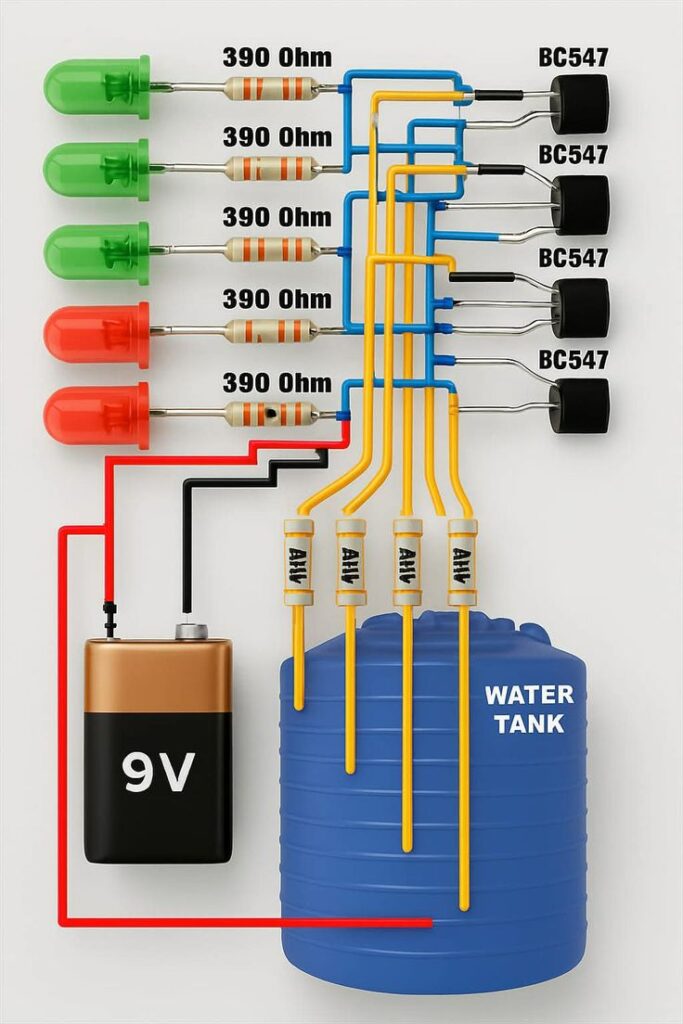 Water Tank Full Alarm Circuit