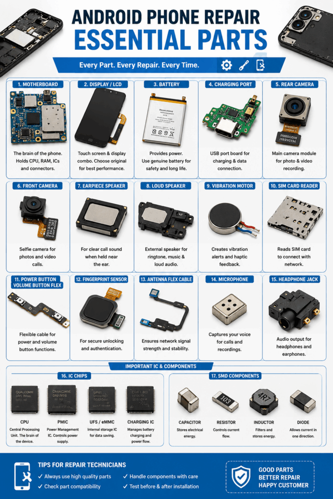 Android Phone Repair Essential Parts