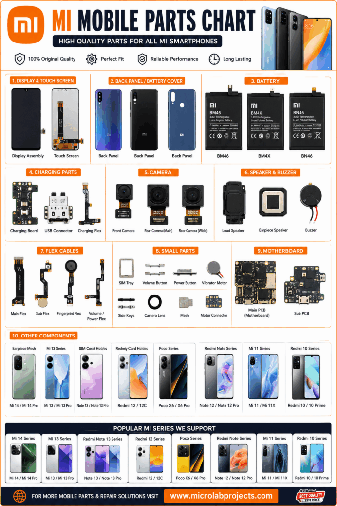 MI Mobile Parts Chart
