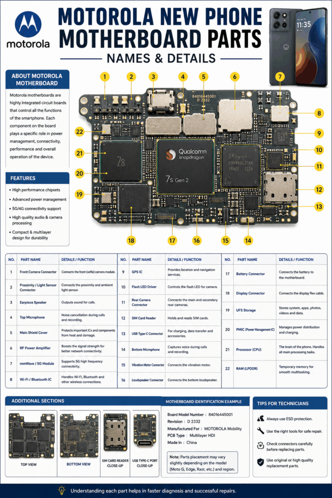 Motorola New Phone Motherboard Parts