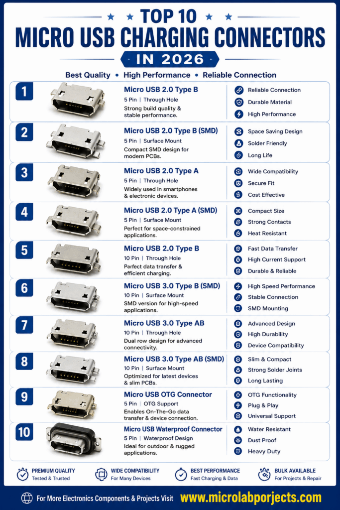 Micro USB Charging Connectors