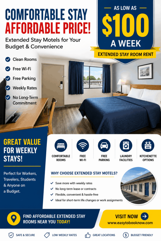 $100-a-Week Extended Stay Room Rent